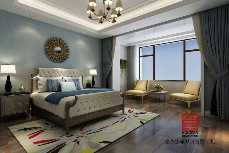 自建別墅800㎡裝修設(shè)計(jì)-簡約美式效果圖