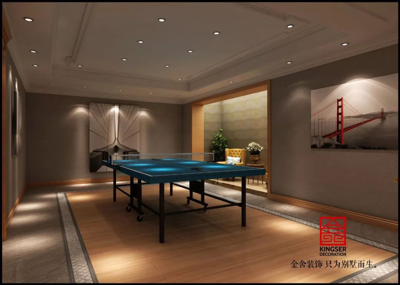 自建別墅800㎡裝修設(shè)計(jì)-簡約美式效果圖