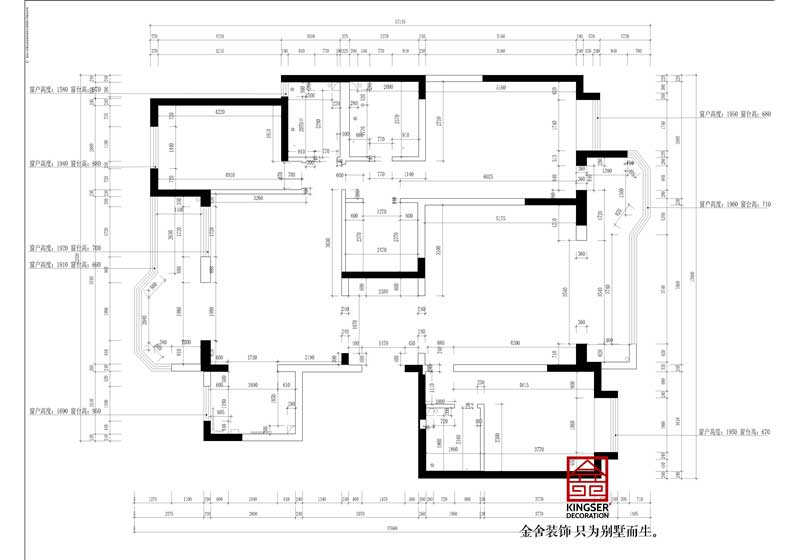榮盛華府躍層裝修設計戶型優缺點-原始平面圖