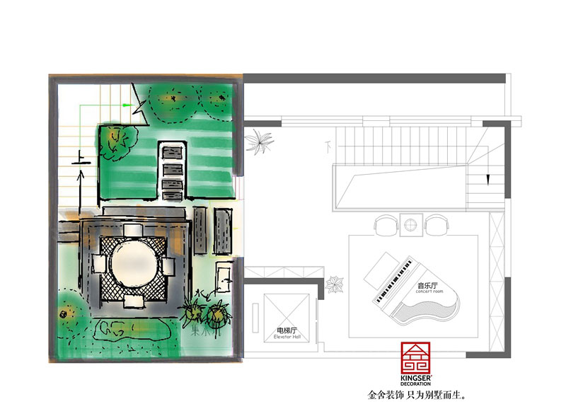 綠城桃花源300平米戶型負(fù)一平面布置圖