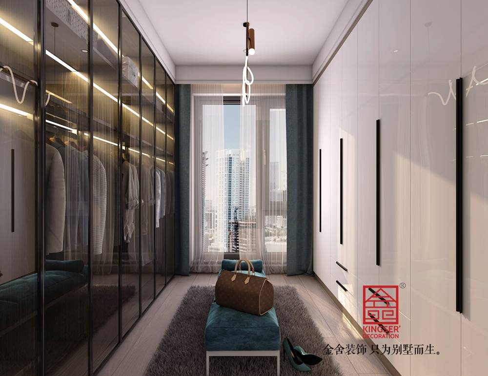 融創(chuàng)中心217平米現(xiàn)代極簡風(fēng)格裝修-衣帽間