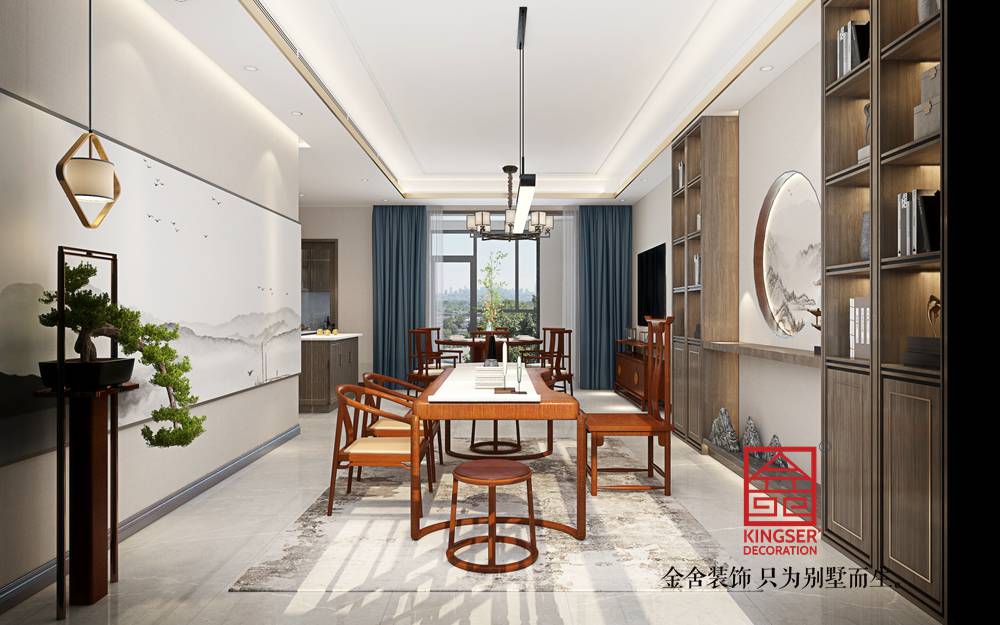 萬(wàn)合名著260平米新中式風(fēng)格裝修-餐廳