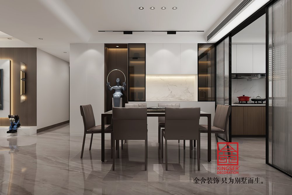 遠(yuǎn)洋晟庭170平米現(xiàn)代輕奢裝修-餐廳