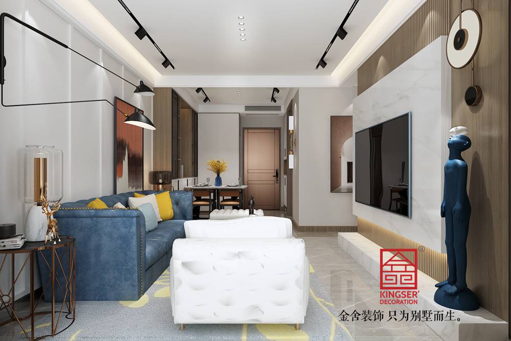 遠(yuǎn)洋晟庭130平米現(xiàn)代風(fēng)格裝修-客廳